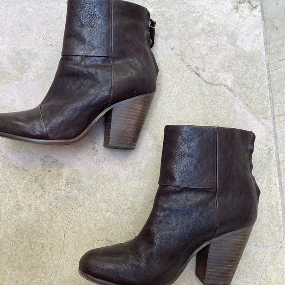 Rag and Bone women’s Newbury booties Dark Brown Leather sz 7.5 - Picture 2 of 8